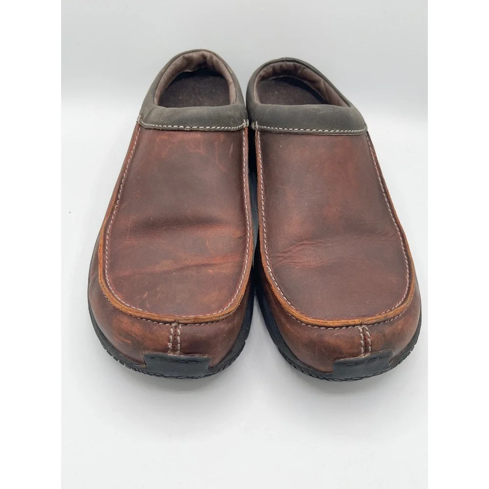 Merrell Encore Slide Rust Brown Leather Men Sz 11 Slip On Clogs J66067 Cushion